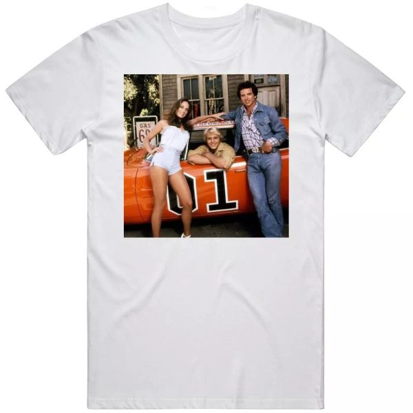 

dukes of hazard bo luke daisy tv 80s fan t shirt, White;black