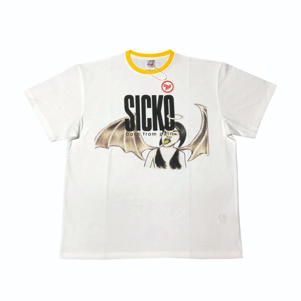 

in stock white color 2022ss t-shirt men women tee summer style m-xl, White;black