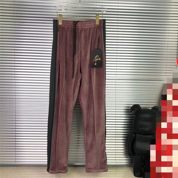 

2021 new veet pants men women butterfly embroidery needles sweatpants jogger awge ribbon striped trousers 63pz, Black
