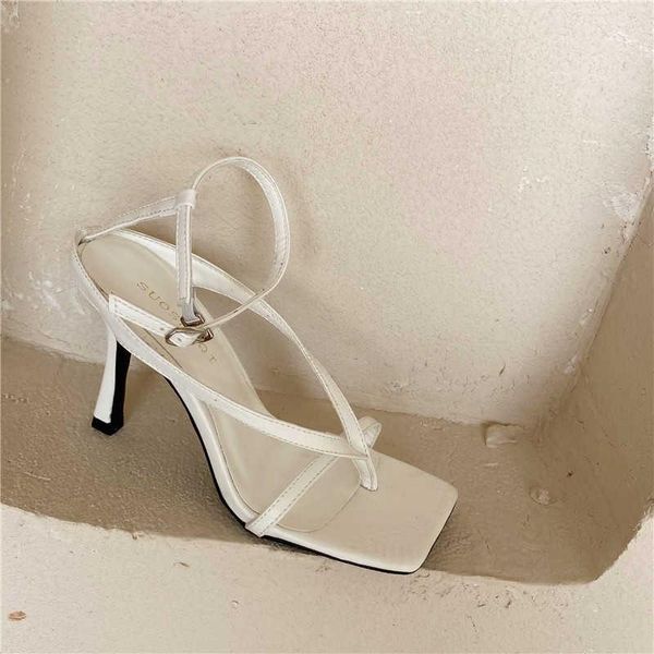 

sandals 2021 clip toe fashion one line buckle black versatile stiletto heels