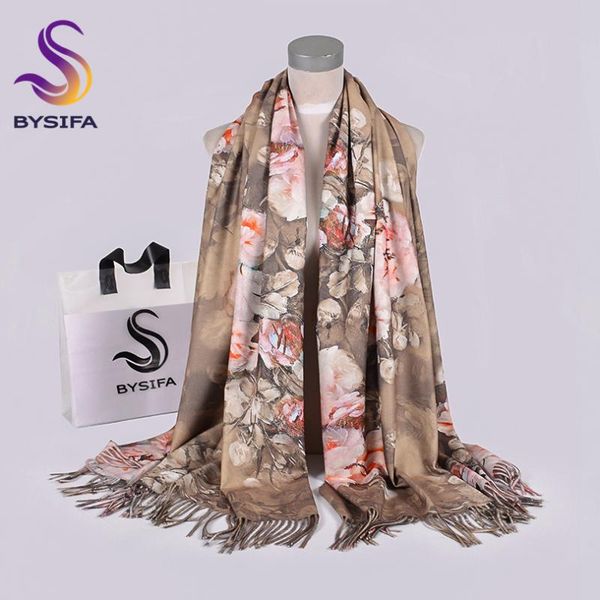 

scarves [bysifa] winter camel wool cashmere printed luxur brand long shawls ladies neck scarf hijab echarpes chales, Blue;gray