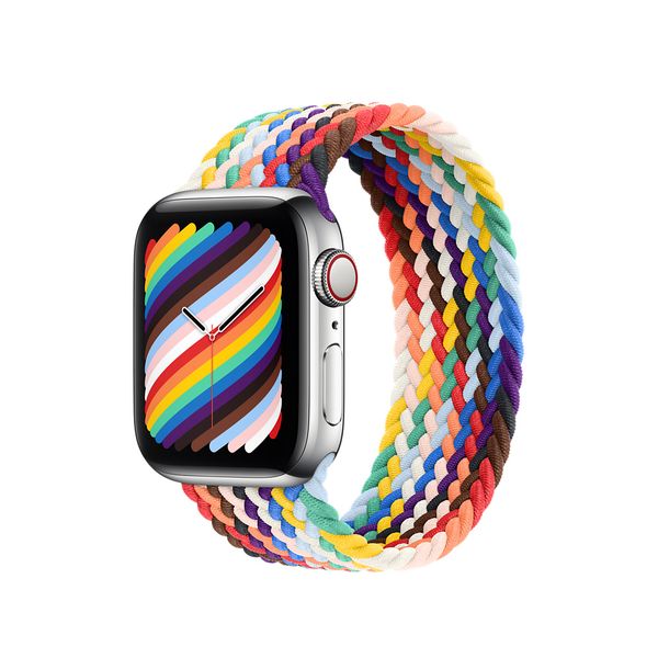 

rainbow iwatch strap for iphone 7/se generation single loop nylon integrated weave rainbow