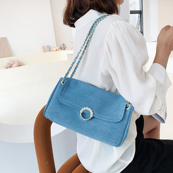 

evening bags large capacity denim quilted shoulder bag cowboy big crossbody for women 2021 female luxury chain travel sac a main