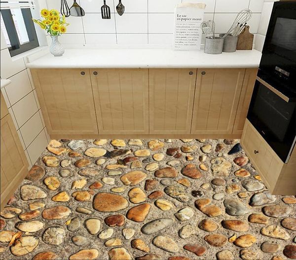

wallpapers floor wallpaper 3d lifelike pebble tile picture