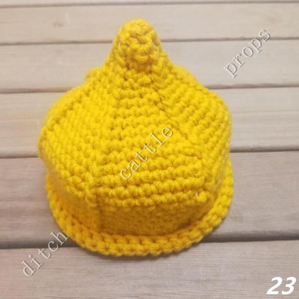 

caps & hats born pography props cotton hat, Yellow