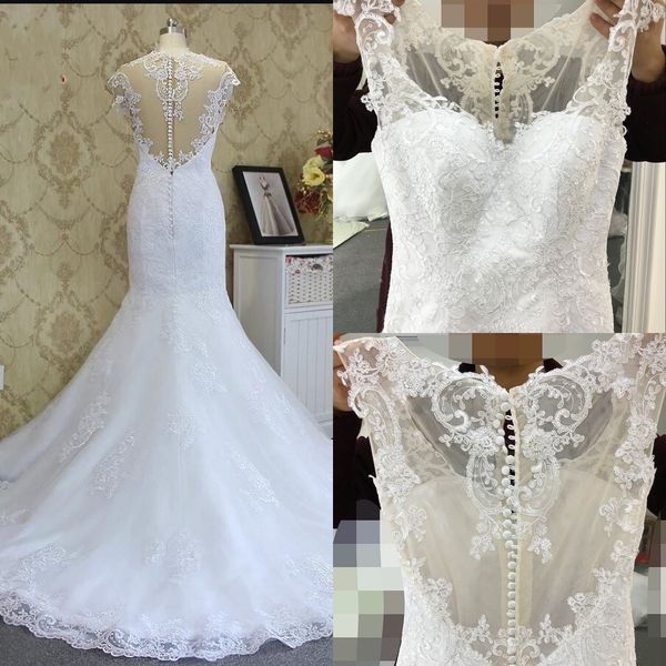 2022 Vestidos de casamento de sereia clássico Cap de manga curta Lace Applique Sweetheart Plus Size Trumpet Bidal Dress Vestidos de Novia