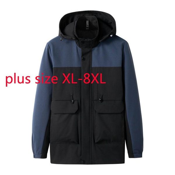 

men's trench coats arrival super large spring and autumn men fashion casual hooded jacket windbreaker plus size xl 2xl 3xl 4xl 5xl 6xl, Tan;black