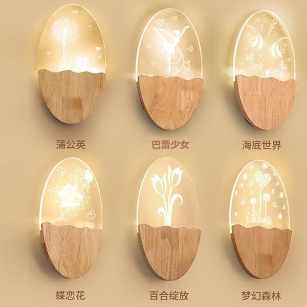 

wall lamp solid wood led nordic contemporary and contracted bedroom berth