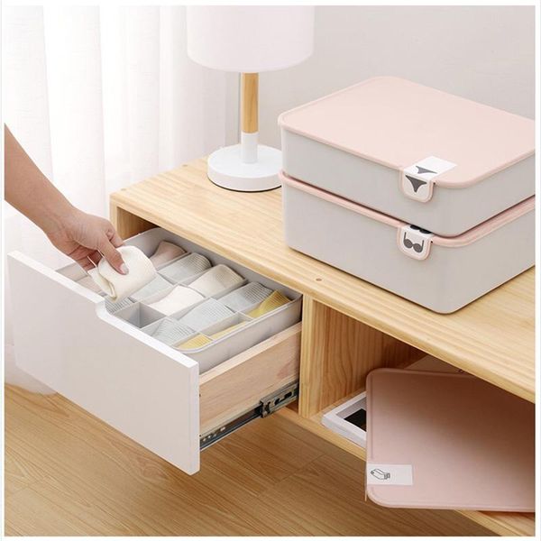 

storage drawers plastic underwear box with mark 1/10/15 grids closet organizer cover for socks bra