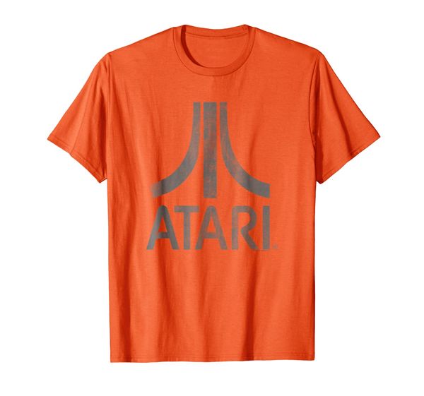 

atari logo distressed dark gray ink, White;black