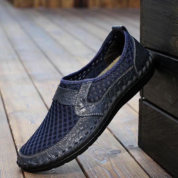 

sandals 2021 men summer shoes breathable flat casual leather retro for size 38 - 48, Black