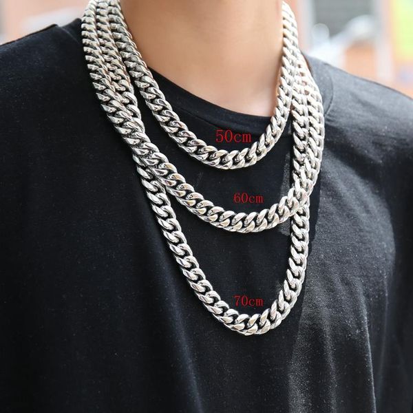 

silver 10mm thick stripe men's jewelry necklace chains