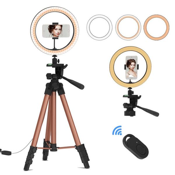 

inch selfie ring light with tripod lamp for youtube live streaming studio video led dimmable pography lighting usb cable flash heads