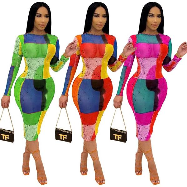 

casual dresses wholesale items in bulk lots it for women 2021 y2k dress print long sleeve clothing fashion bodycon clothes by dhl, Black;gray