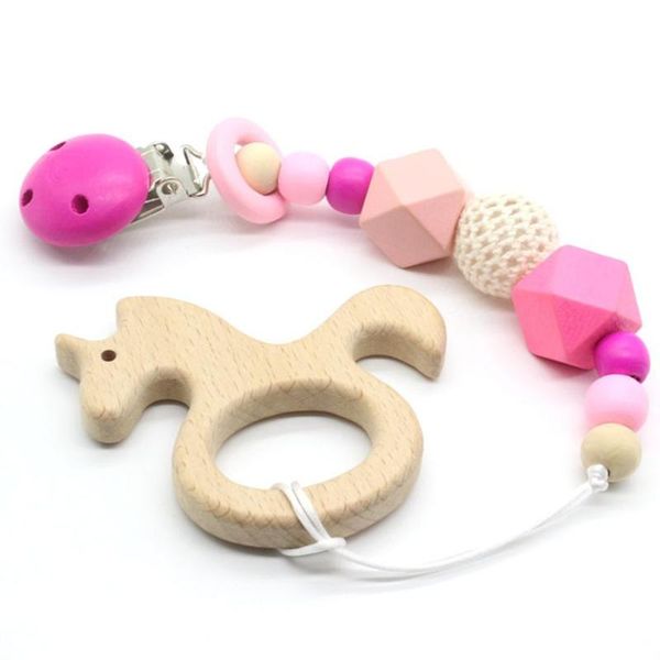 

pacifiers# baby wood ball pacifier chain small octagonal anti-bite toy for nipples children with anti-drop rope