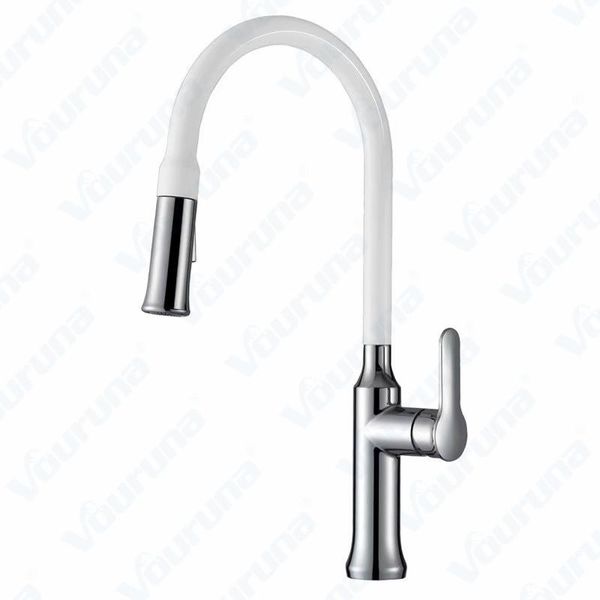 

kitchen faucets vouruna pull out sink mixer tap gooseneck white pullout faucet swivel single handle