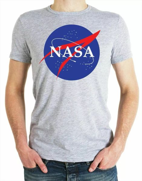 

nasa t-shirt logo space astronaut geek nerd tv fake moon landing gift, White;black