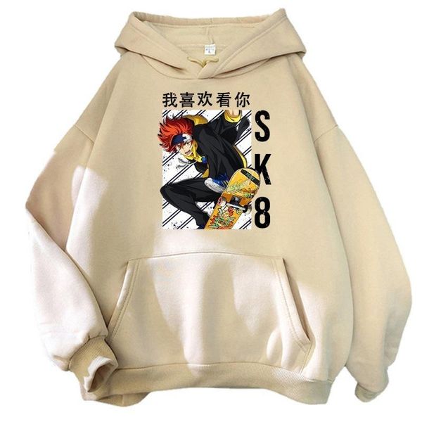 

men's hoodies & sweatshirts sk8 the infinity hoodie oversized sweatshirt hip hop women/men long sleeve print kawaii clothes skateboard, Black
