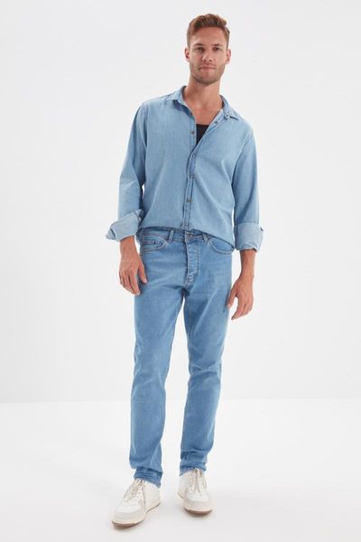 

men's jeans trendyol male slim fit tmnaw22je0043, Blue