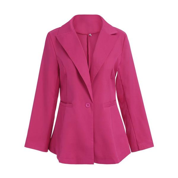 

women's suits & blazers autumn spring fashion office lady women solid color sinlge button notched lapel neck long sleeve coats outwear, White;black