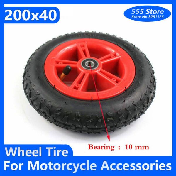 

motorcycle wheels & tires 200x40 inner and outer tire with hub 8 inch inflation wheel for folding bicycle scooter car accessories