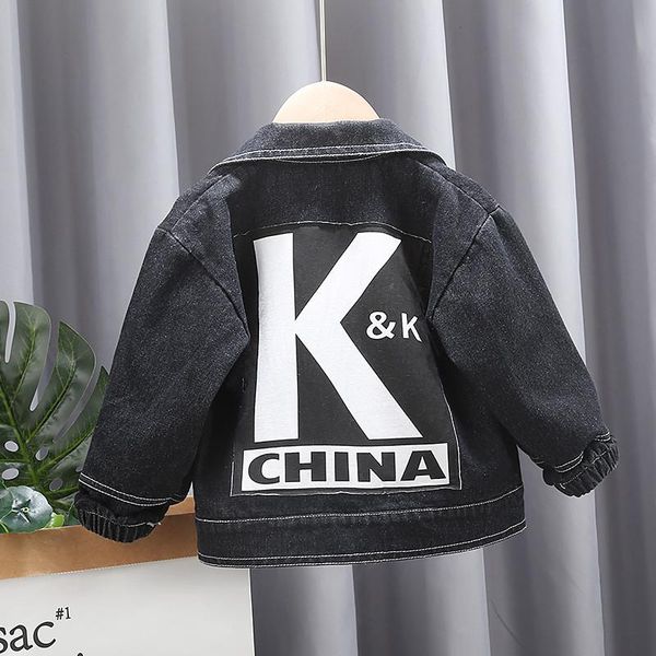 

jackets fashionchildren denim jacket coat 2021 autumn kids fashion patch outerwear baby boy girl hole jeans causal outwear, Blue;gray