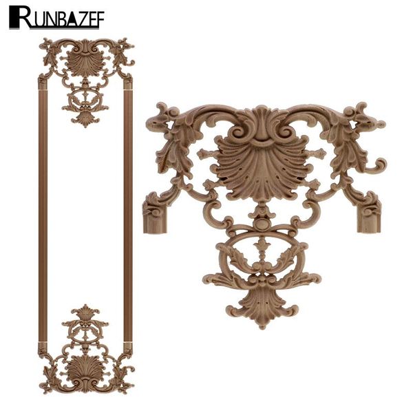 

decorative objects & figurines runbazef retro rose floral wood carved decal corner applique decorate frame wall doors furniture wooden