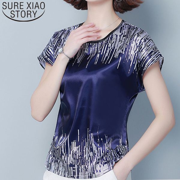 

fashion and blouses ladies short print batwing sleeve shirts plus size women white shirt 4111 50 210415