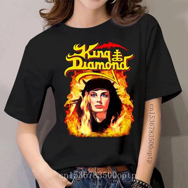 

women's t-shirt king diamond portrait metal cross t shirt official, White
