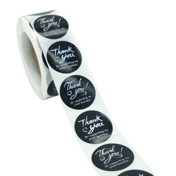 

500pcs thank you sticker gold silver foil seal label for small shop wedding gift dropship wrap