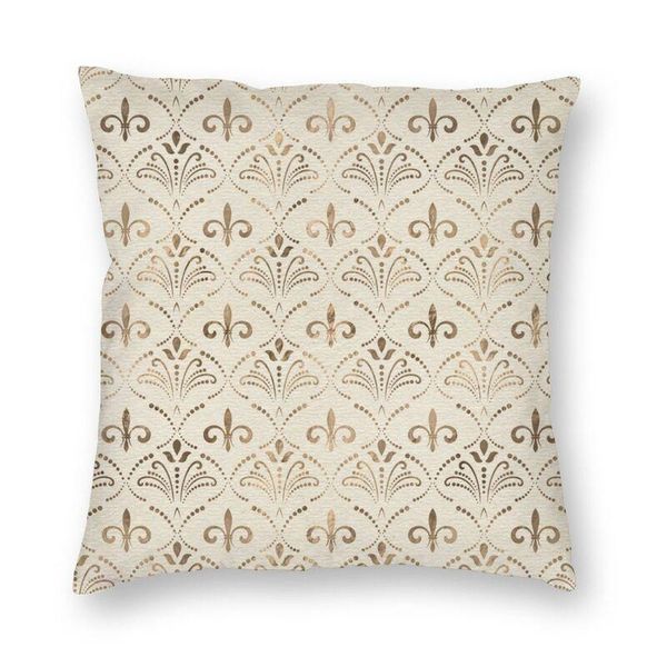 

cushion/decorative pillow elegant fleur-de-lis pattern cushion cover lily floral fleur de lys floor case for sofa cool pillowcase home decor