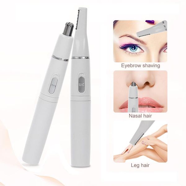 

2-in-1 facial hair trimmer nose ear shaver eyebrow scraper safe face care razor cleaner for men women electric & trimmers