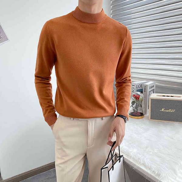 

men's sweaters fine fit pullovers high-end male turtlenecks basic solid color striped men's -fashioned winter shirt s-3xl zz6c, White;black
