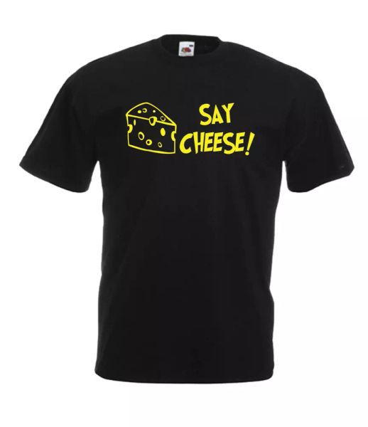

say cheese xmas gift idea mens women t shirts multi-color size s-2xl, White;black