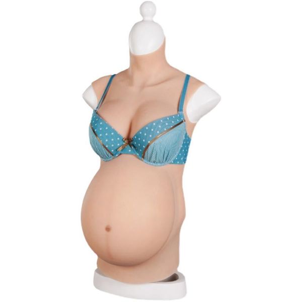 

women's shapers one-piece breast pregnancy belly silicone pregnant women simulation fake cross dress queen prosthesis, Black;white