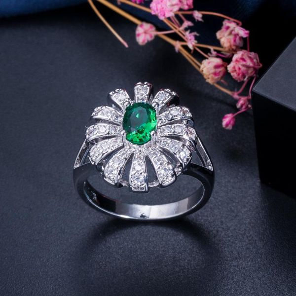 

cluster rings women's simple 925 sterling silver zircon ring engagement wedding gift jewelry wholesale diamond for women, Golden;silver