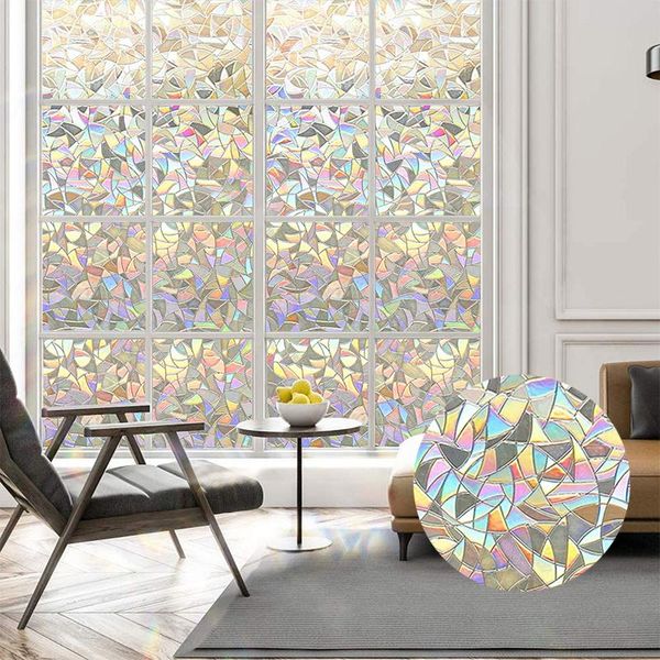 

window stickers 3d self-adhesive film heat insulation rainbow effect uv protection