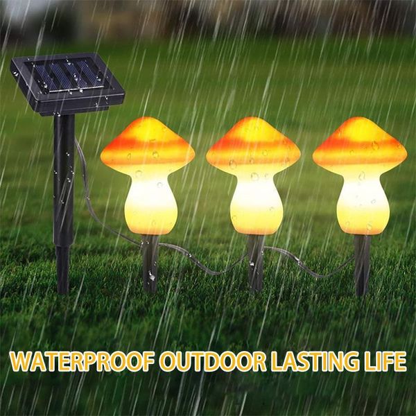 

lawn lamps solar mushroom stake lights led outdoor light decorative ground plug lamp for garden yard decor supplies #xg