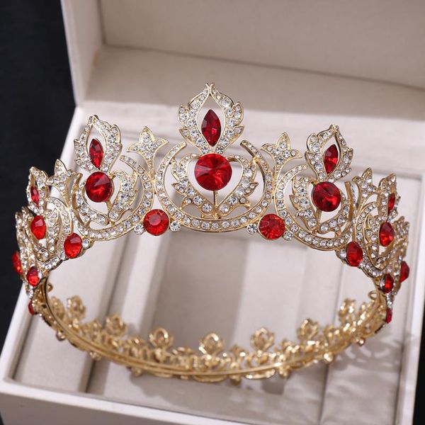 

hair clips & barrettes bridal crown headwear full circle wedding birthday rhinestone headdress retro luxury accessories for female lxh, Golden;silver