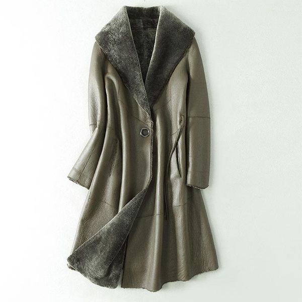 

women's leather & faux waist show skinny fur with a coat, Black