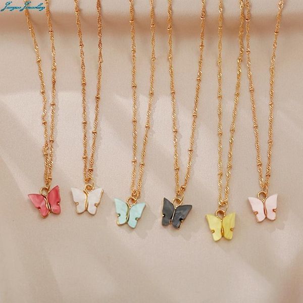 

pendant necklaces vintage style butterfly for women fashion chain charm jewelry party wedding gifts, Silver