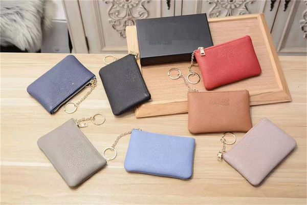 

key pouch coin purse wallet designer wallets zippy card holder lipstick bag with box dustbag 12cm