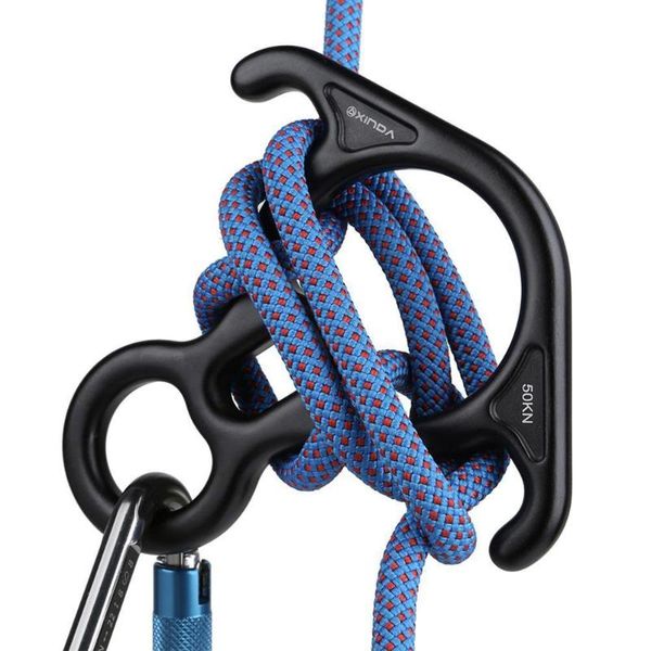 

cords, slings and webbing climbing abseil device ox horn 8 descent ring downhill eight with curved-ear abseiling gear safety