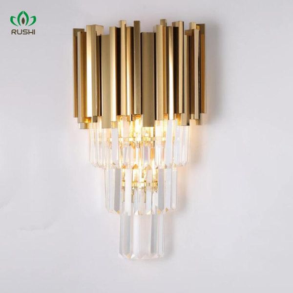 

wall lamps modern lamp luxury crystal luster cristal living room bedroom lighting gold corridor 110v 220v