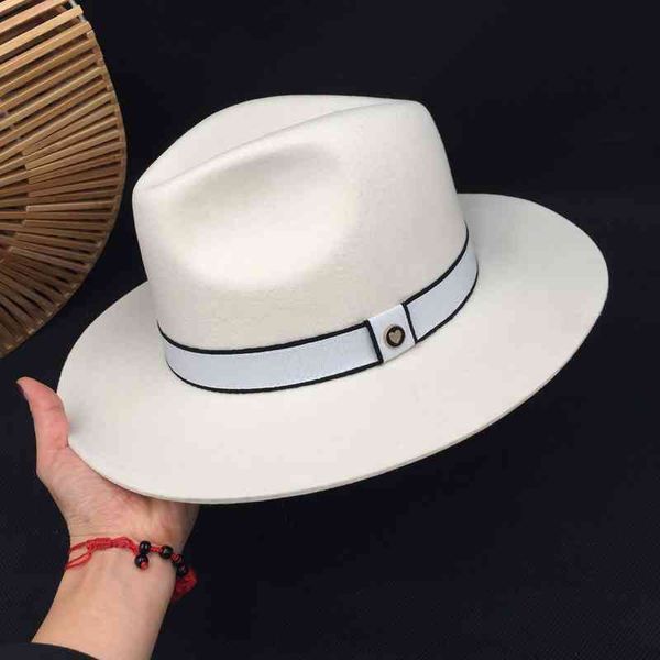 

white wool panama big brim socialite elegant female retro men&women hat fedoras, Blue;gray