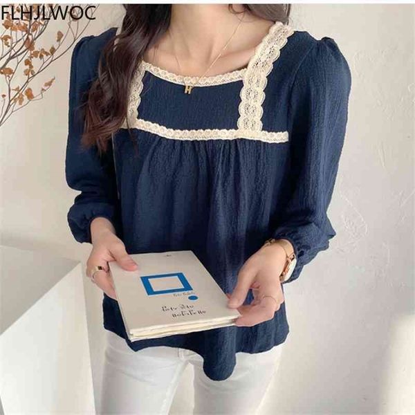 

women's knits & tees spring prairie chic blusas women femme cute sweet japanese style girls retro vintage cotton blend shirt, White