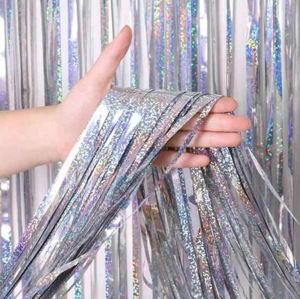 

party backdrop curtain metallic foil fringe shimmer backdrop birthday wedding party wall decoration p zone backdrop 1x2m rain wire tassel