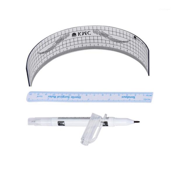 

wholesale- fashionstory plastic tattoo stencils permanent makeup eyebrow ruler and skin marker kit jr181