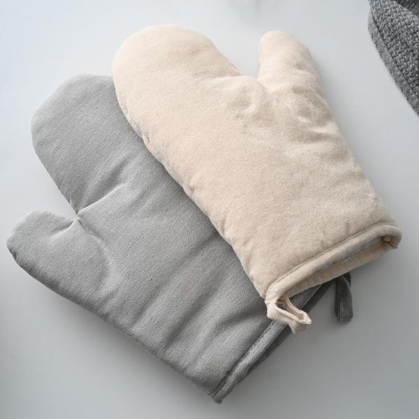 

oven mitts thick cotton linen heat resistant protector gloves kitchen microwave practical gift hornos de cocina home decoration ec50st