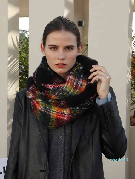 

2022 outlet babbage imitation mohair scarf ac keeps foreign flavor in wter korean warm new style yiwu xwl, Blue;gray